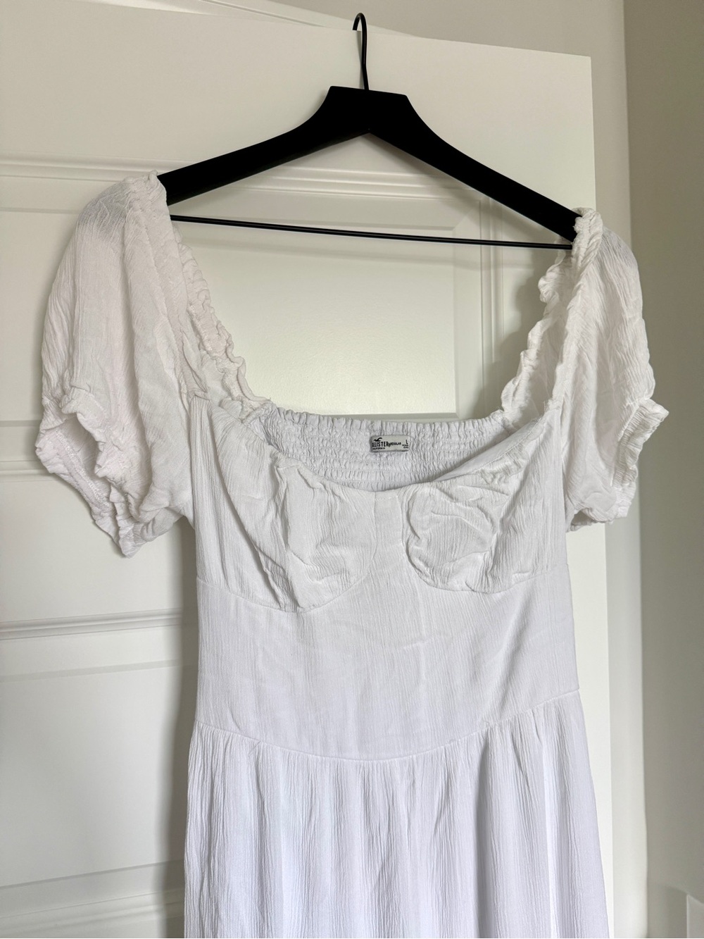 Hollister white summer maxi dress with backless detail